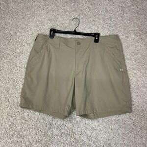 Under Armour Shorts Mens Size 40 Beige Preppy Performance 7" Inseam
